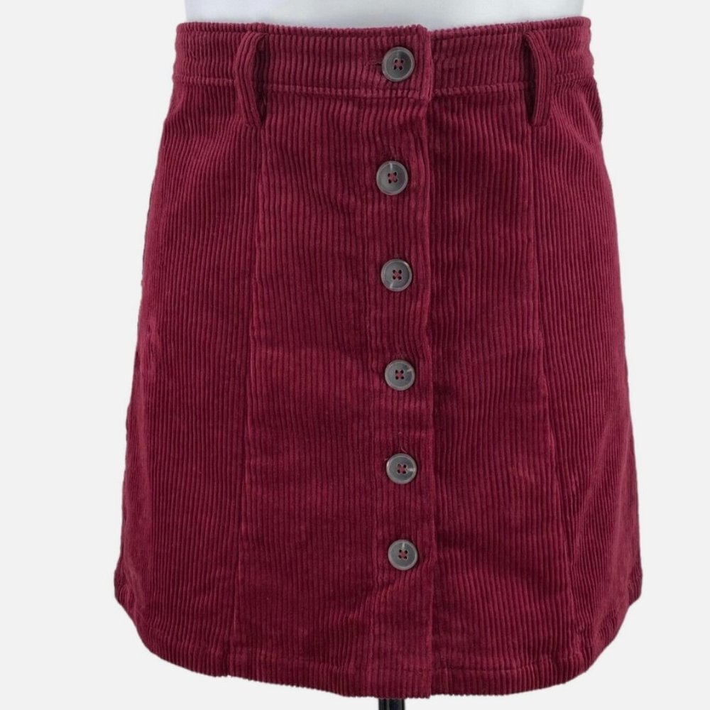 Forever 21 Burgundy Corduroy Mini Skirt - Picture 2 of 3